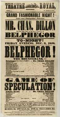 Theatre Royal playbill: Belphegor, etc., 3 Dec 1858