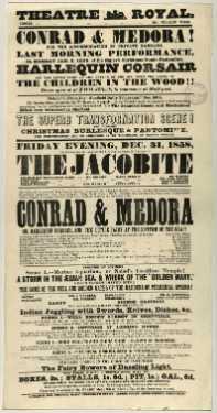 Theatre Royal playbill: The Jacobite, etc., 31 Dec 1858
