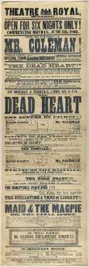 Theatre Royal playbill: The Dead Heart, etc., 4-5 June 1866