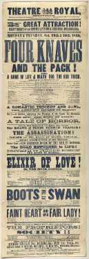 Theatre Royal playbill: Four Knaves and the Pack, etc., 29-30 Oct 1866