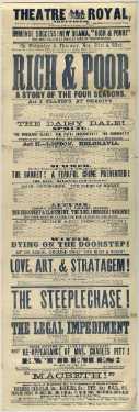 Theatre Royal playbill: Rich and Poor - A Story of Four Seasons, etc., 21-22 Nov 1866