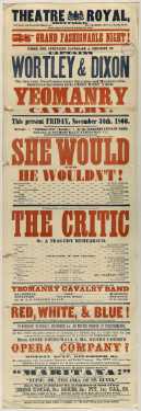 Theatre Royal playbill: She Would and He Wouldn't!, etc., 30 Nov 1866
