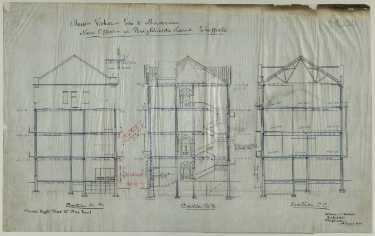 Vickers Son and Maxim, new offices in Brightside Lane, Sheffield - sections