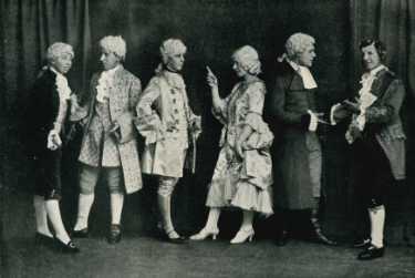 Firths' Amateur Operatic Society cast members in theatrical costume for 'My Lady Molly', staged at the Montgomery Hall, Sheffield, 8-13 Apr 1929
