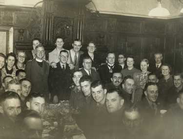 Lord Mayor, Councillor Samuel Hartley Marshall JP (4th left) attending a wounded soldiers party, Carbrook Hall Hotel, Attercliffe Common
