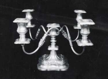 Candelabra, E. Leclere, electro plate manufacturers, No. 56 Howard Street