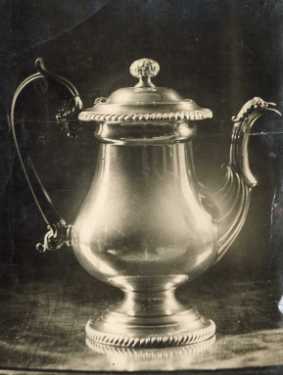 Coffee pot, E. Leclere, electro plate manufacturer, No. 56 Howard Street