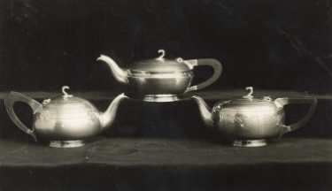 Tea pots, E. Leclere, electro plate manufacturer, No. 56 Howard Street
