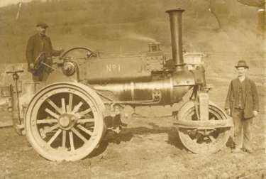 Steam engine working on the Ewden Valley reservoirs (either More Hall or Broomhead)
