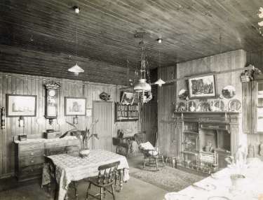 Possibly the interior of workmen's huts during the construction of the Ewden Valley reservoirs (either More Hall or Broomhead)