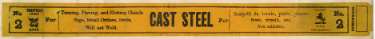 Label for cast steel, No. 2, turning, planing and slotting chisels, taps, small cutters, drills etc., [Marsh Brothers and Co. Ltd., steel manufacturers, Ponds Steel Works, Shude Lane, Sheffield], c.1898
