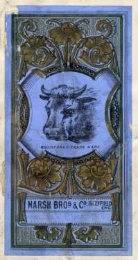 Label for Marsh Brothers and Co.[Ltd., steel manufacturers, Ponds Steel Works, Shude Lane], Sheffield