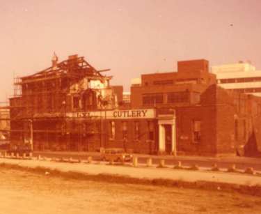 Demolition of George Wostenholm and Son Ltd., cutlery manufacturers, Washington Works, No. 97 Wellington Street