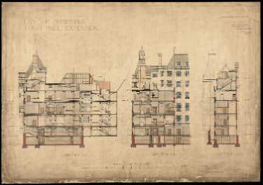 City of Sheffield, Town Hall extension - sections CC, DD and EE