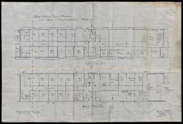 Messrs Vickers Son and Maxim, ground and first plan of new offices in Brightside Lane