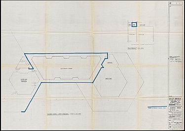 Sheffield Town Hall Extension (known as the Egg Box (Eggbox)), Norfolk Street, plan of roof terrace and basement beer store