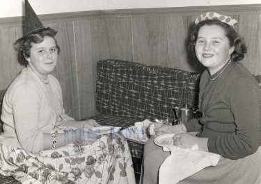 Sanderson Brothers and Newbould, steel manufacturers. Staff Christmas party at Kenwood Hall Hotel (latterly Hotel St. George and Mercure Sheffield Kenwood Hall and Spa), Kenwood Road, Nether Edge