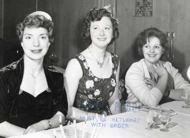 Sanderson Brothers and Newbould, steel manufacturers. Staff Christmas party at Kenwood Hall Hotel (latterly Hotel St. George and Mercure Sheffield Kenwood Hall and Spa), Kenwood Road, Nether Edge