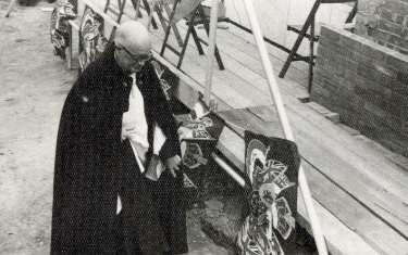 Laying of foundation stone and outdoor ceremony for new Parish Hall, All Saints C. of E. Church, Ecclesall Road South