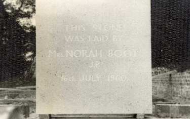 Foundation stone laid by Mrs Norah Boot JP for new Parish Hall, All Saints C. of E. Church, Ecclesall Road South
