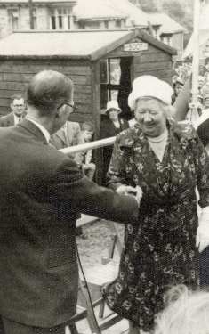 Laying of foundation stone by Mrs Norah Boot JP and outdoor ceremony for new Parish Hall, All Saints C. of E. Church, Ecclesall Road South