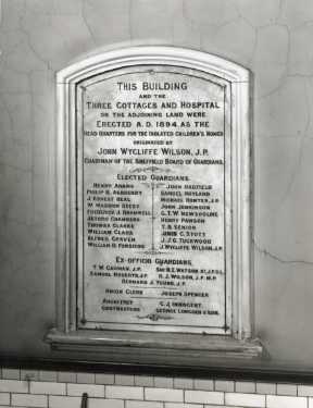 Commemorative plaque, City General Hospital (later known as the Northern General Hospital), Fir Vale