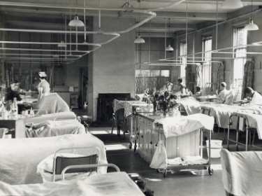 Ward 9a, viewed from the top of the ward, City General Hospital (later the Northern General Hospital), Fir Vale, c.1950s