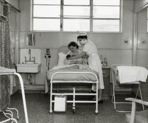 Maternity delivery room, City General Hospital (later the Northern General Hospital), Fir Vale, c.1950s