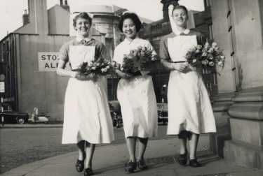 Nurses from City General Hospital (latterly the Northern General Hospital) outside the City Hall, Holly Street, 
