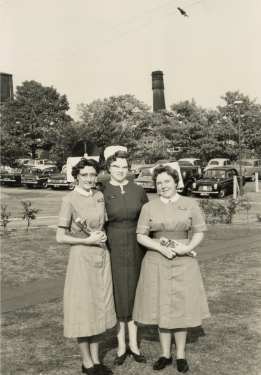 Matron Margaret Jobling with nurses following prizegiving, City General Hospital and (later known as the Northern General Hospital), Fir Vale, c.1960s
