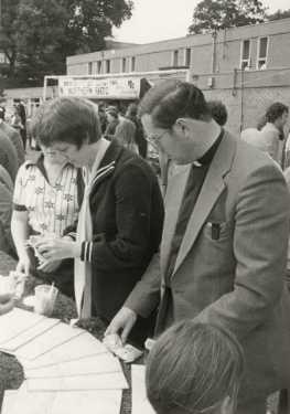 Rev. Peter Speck at the Hospital garden fete, Northern General Hospital, Fir Vale