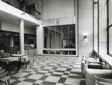 Empty reception room prior to opening, Royal Hallamshire Hospital, Glossop Road
