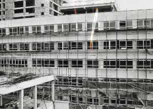 Construction work for new teaching hospital, (Royal Hallamshire Hospital), Glossop Road
