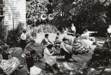 Students practising various exercises, School of Physiotherapy, Westbourne [House], Collegiate Crescent