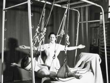 Traction exercises, School of Physiotherapy, Westbourne [House], Collegiate Crescent