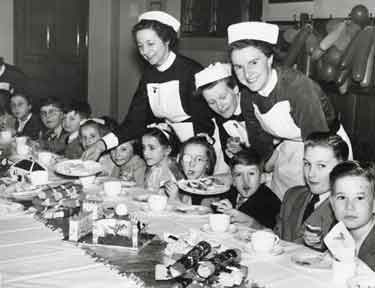 Children's Christmas party at unnamed Sheffield hospital