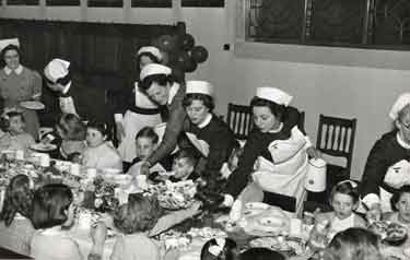 Children's party in boardroom of Royal Hospital, West Street