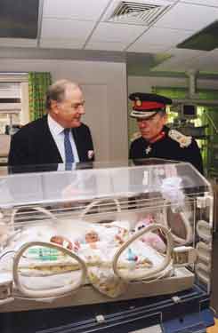 Opening of The Jessop Wing of the Royal Hallamshire Hospital, Tree Root Walk by the Lord Lieutenant of South Yorkshire, Richard Alfred Lumley, 12th Earl of Scarbrough