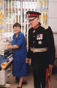 Opening of The Jessop Wing of the Royal Hallamshire Hospital, Tree Root Walk by the Lord Lieutenant of South Yorkshire, Richard Alfred Lumley, 12th Earl of Scarbrough