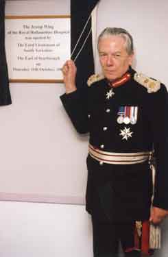 Opening of The Jessop Wing of the Royal Hallamshire Hospital, Tree Root Walk by the Lord Lieutenant of South Yorkshire, Richard Alfred Lumley, 12th Earl of Scarbrough