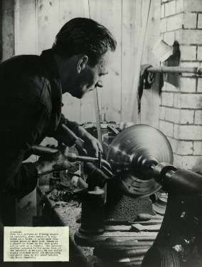 Spinning the metal into shape, Walker and Hall Ltd., Electro Works, junction of Howard Street and Eyre Street