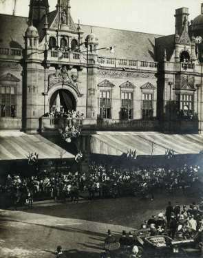Opening of the Town Hall, Pinstone Street by Queen Victoria