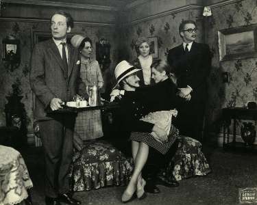 Performance of 'The Bald Prima Donna' by Eugene Ionesco, directed by Wilfred Harrison at The Playhouse, Townhead Street 