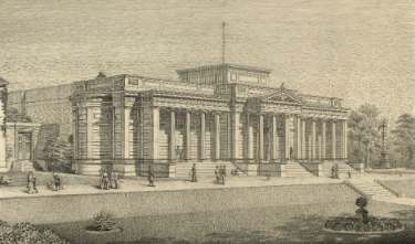 Architects drawing of the Mappin Art Gallery, Weston Park 