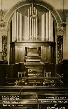 New organ, Ebeneezer Wesleyan Reform Church, Bramall Lane