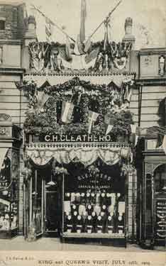 C. H. Cleathero, tailors, No.15 Waingate decorated for the royal visit of King Edward VII and Queen Alexandra