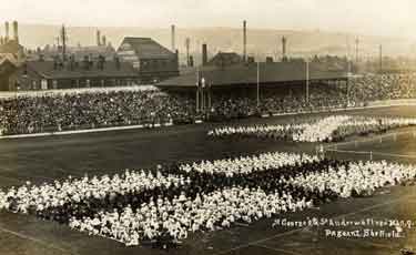 St. George's and St. Andrew's flags, Empire Day Pageant at Bramall Lane Football and Cricket ground