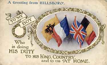 A Greeting from Hillsboro' to my boy. Who is doing his duty to his King, Country and to us at home