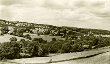 View of Fulwood showing (right) Forge Dam and the Royal Hospital Fulwood Annexe