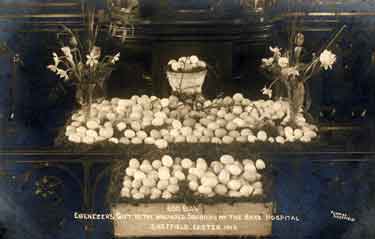 600 eggs - Ebenezer's gift to the wounded soldiers at the Base hospital, Sheffield, Easter 1916